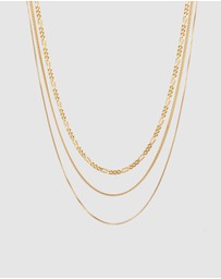 Kuzzoi - ICONIC EXCLUSIVE - Necklace Male Layered Armored Chain 925 Sterling Silver Gold Plated