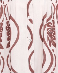 Petal & Pup - Lira Long Sleeve Midi Dress - Brown Print