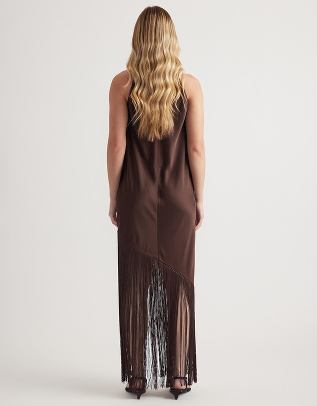 Decjuba - Alora Halter Fringe Maxi Dress
