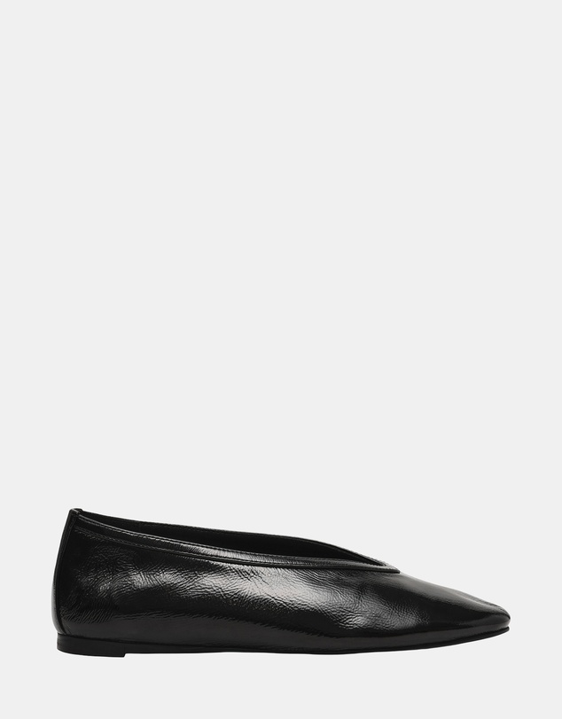 Steve Madden - Leni Black Leather Flats