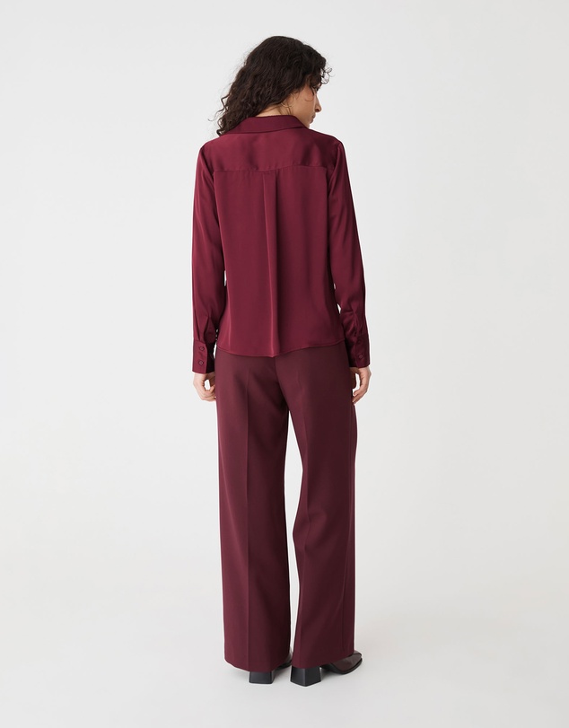 Forcast - Lila V-neck Satin Blouse