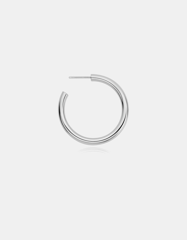 Ania Haie - Ania Haie Silver Classic Tube Oversized Hoop Earrings