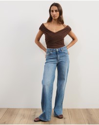 Atmos&Here - Ophelia Cross Off Shoulder Mesh Top