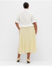 City Chic - Plus size Florence Frill Denim Jacket - ivory