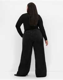 City Chic - Harley Fit Bria Belted Wide Leg Jean