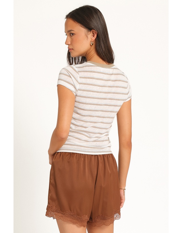 Petal & Pup - Billi Baby Tee - Beige Stripe