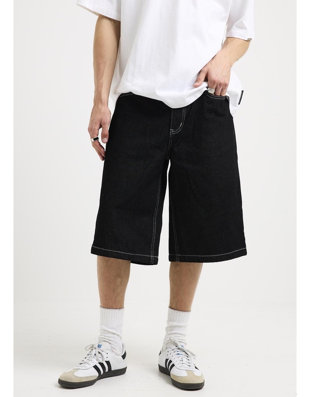 Black Noise White Rain - Aim Denim Shorts