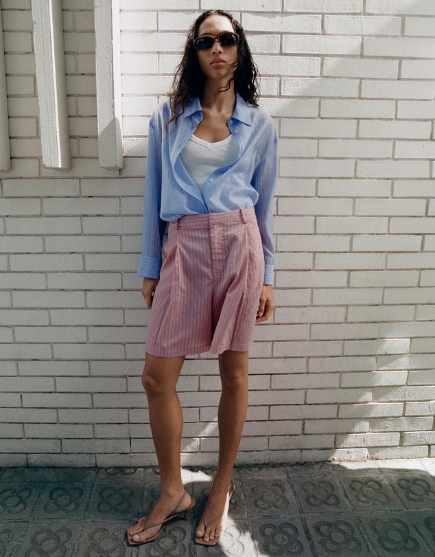 M.N.G - Striped Lyocell Shirt