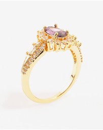 Lovisa - Gold Opulent Purple Cubic Zirconia Statement Ring