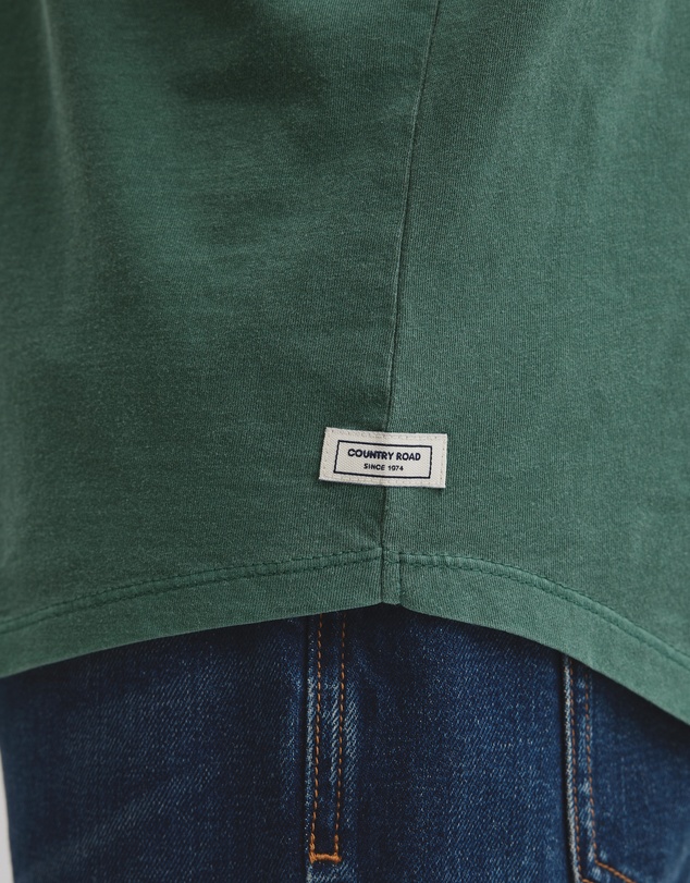 Country Road - Australian Cotton Longline Garment Dye T-shirt
