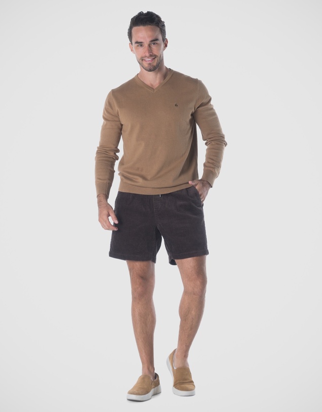 Coast Clothing - V-Neck Cotton Jumper - Natural