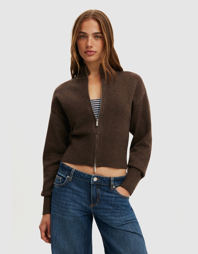 Cotton On - Lotus Cinched Zip Knit