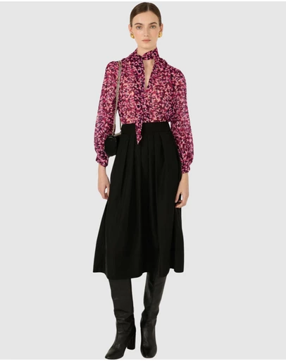 SACHA DRAKE - Pleated A-Line Skirt