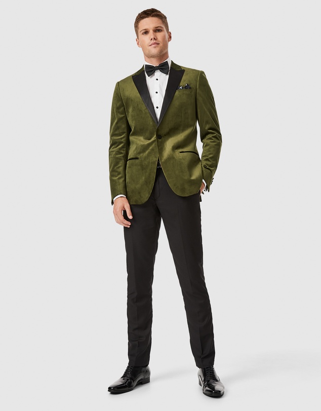 Politix - Slim Fit Satin Peak Lapel Tuxedo Jacket