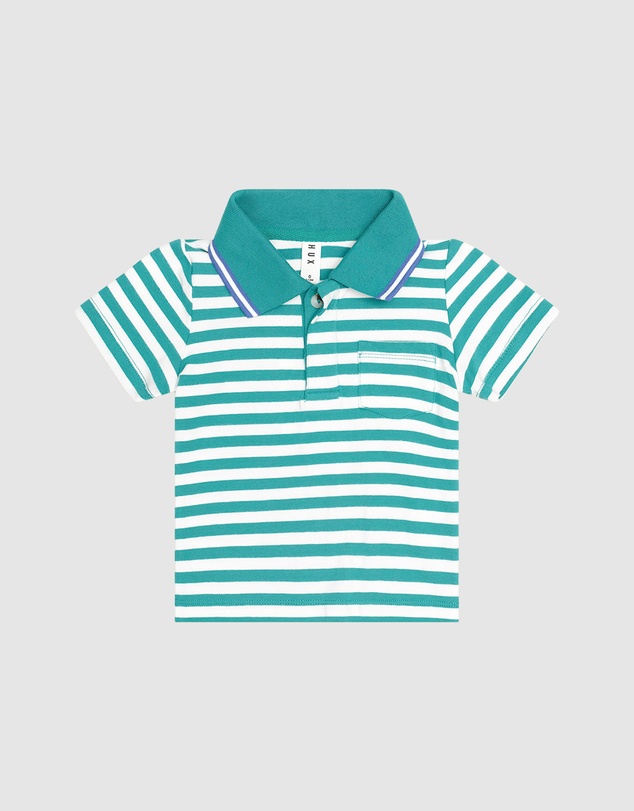 Huxbaby - Green Stripe Polo - Babies-Kids