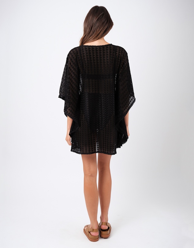 UNE PIECE - Scalloped Lace V-Neck Mini Kaftan