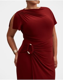 Forever New Curve - Fiora Curve Short Sleeves Hardwear Midi Dress