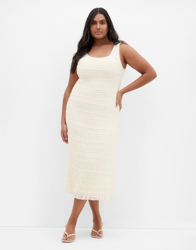 City Chic - Emelia Sleeveless Shirred Dress
