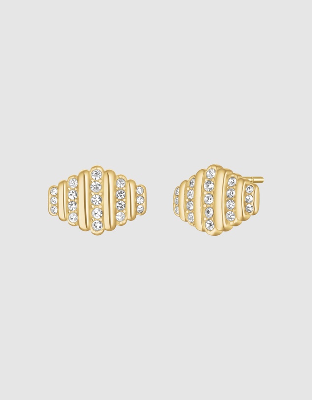 Rosefield - Striped Pavé Crystal Gold-Tone Stud Earrings