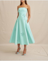 BY JOHNNY. - Sky Flower Strapless Dress