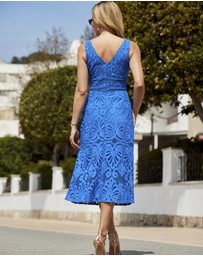 Sosandar - Lace Ruffle Hem Midi Dress