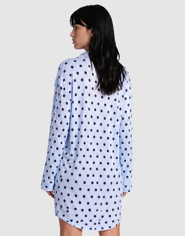 Sant And Abel - Women's Spotty Blue Bamboo Night Shirt