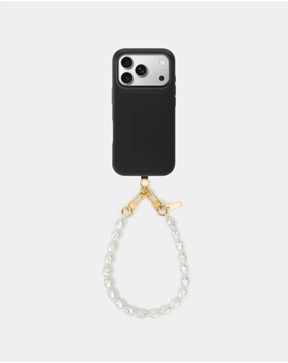 LOUVE COLLECTION - Silicone Black Case + Universal Patch + Pearl Wristlet