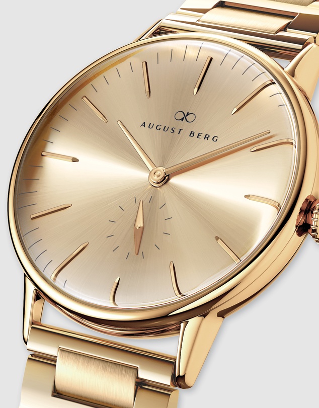 August Berg - Serenity Link 40mm Champagne Gold Watch
