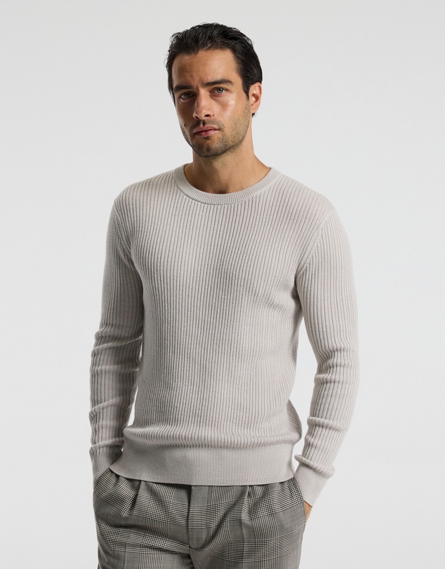 Calibre - Slim Merino Wool Rib Sweater Salt