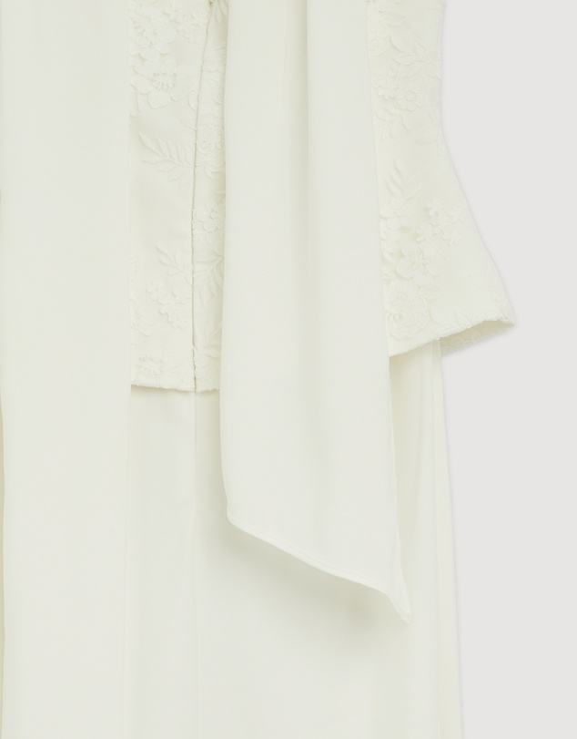 Revibe - Repaired CHANCERY Renn Strapless Lace And Satin Maxi Dress with Scarf - AU 10