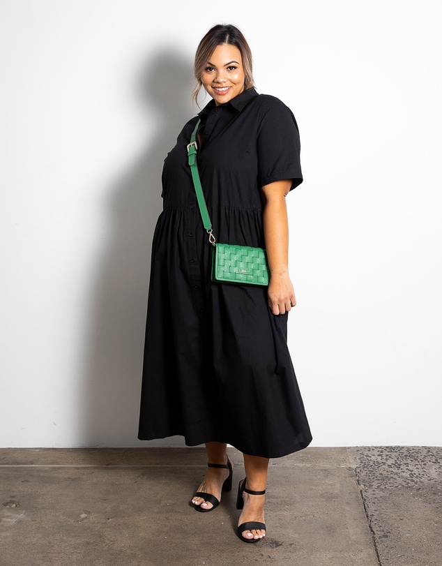Love Your Wardrobe - Natalie Poplin Maxi Shirt Dress