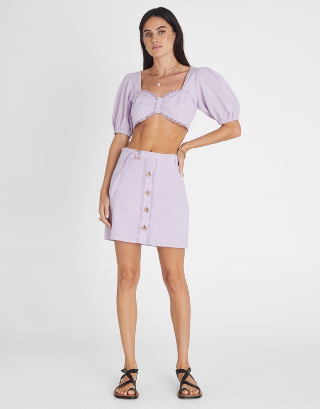 Heaven Australia - Amethyst Button Up Mini Skirt