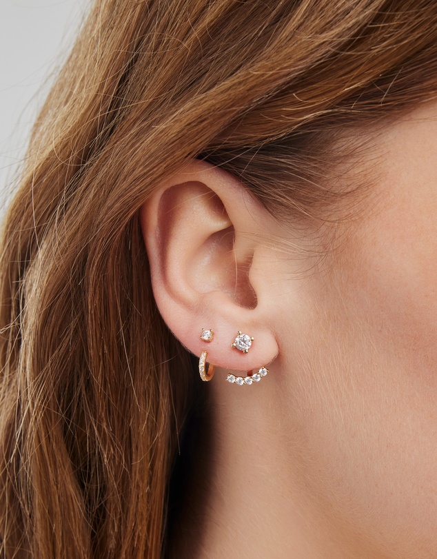 Zoe Olivia - 14K Gold Vermeil Elevate Cubic Zirconia Ear Jacket