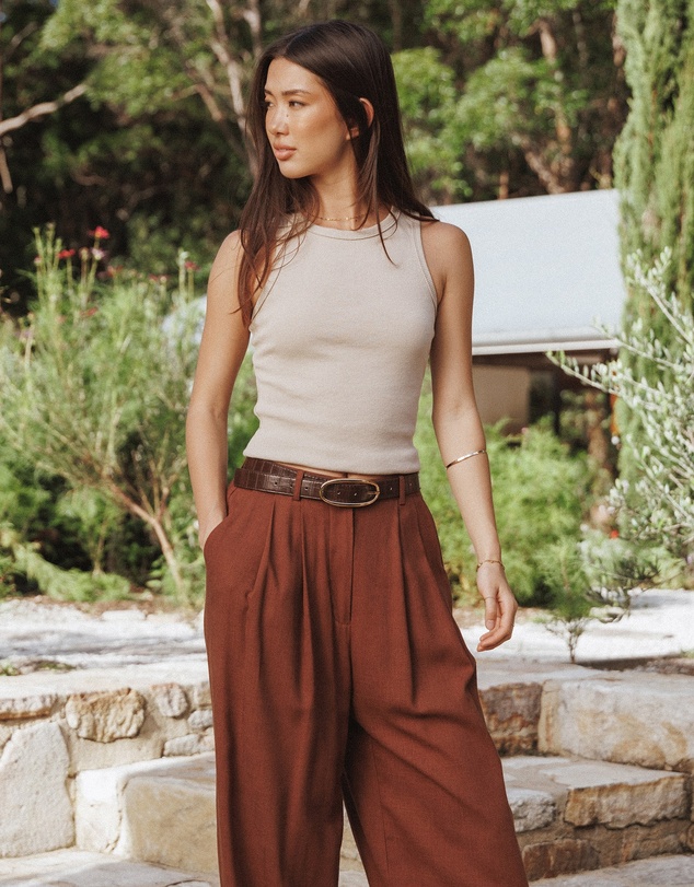 Petal & Pup - Ari Ribbed Tank Top - Wheat