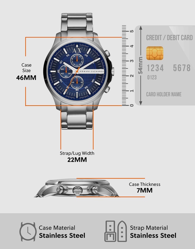 Armani Exchange - Silver Tone Chronograph Watch