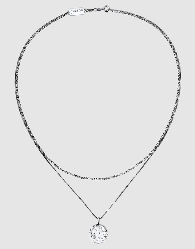Kuzzoi - ICONIC EXCLUSIVE - Circle Pendant Necklace in Oxidised 925 Sterling Silver