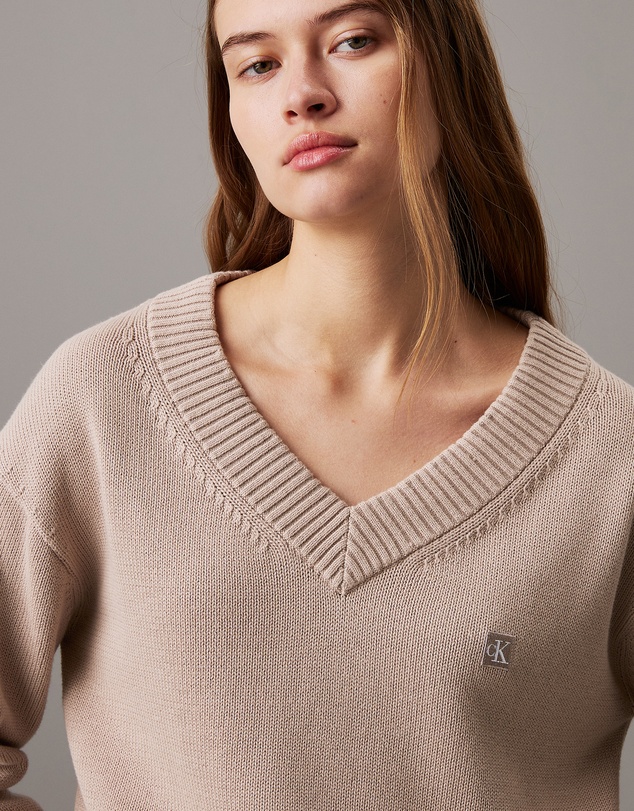Calvin Klein Jeans - Cotton Badge V-neck Jumper