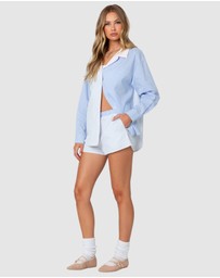 EDIKTED - Oaklie Mix Striped Button Up Shirt