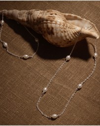 Najo - Tidal Whisper Silver Pearl Necklace
