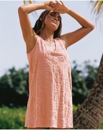 Poolside Paradiso - Mai Tai V Tunic Towelling Dress - Blush