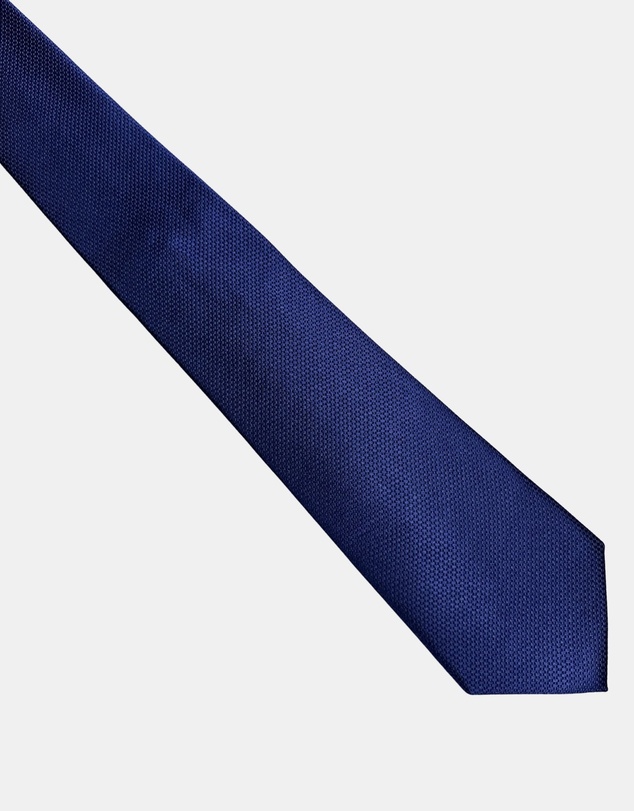 Henry Bucks - HENRY Textured 8cm Silk Tie NAVY