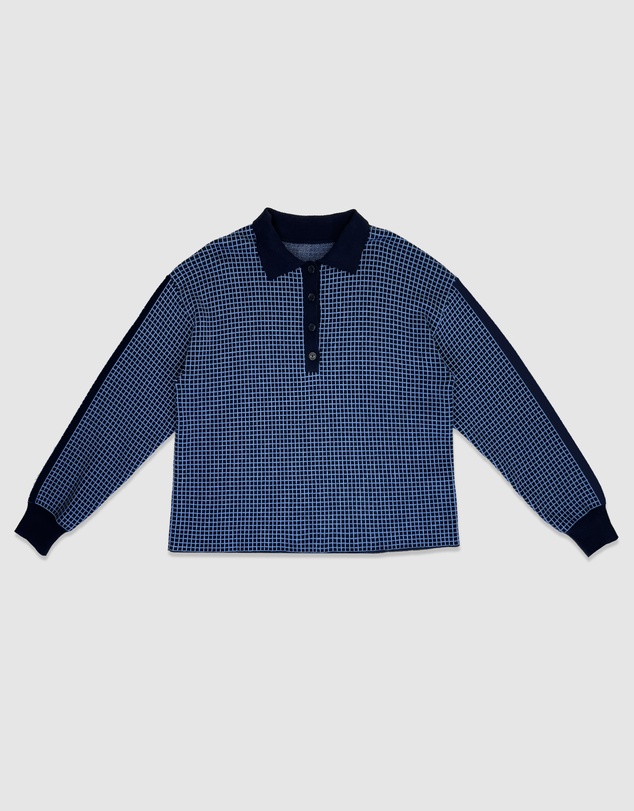 Banabae - Ladies Knit Rugby Top - Micro Check