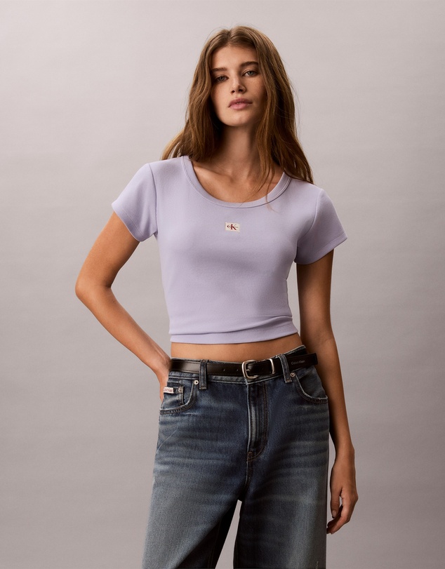 Calvin Klein Jeans - Woven Monogram Logo Slim T-Shirt