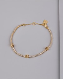 Wanderlust + Co - Pave 14K Gold Vermeil Petite Tennis Bracelet
