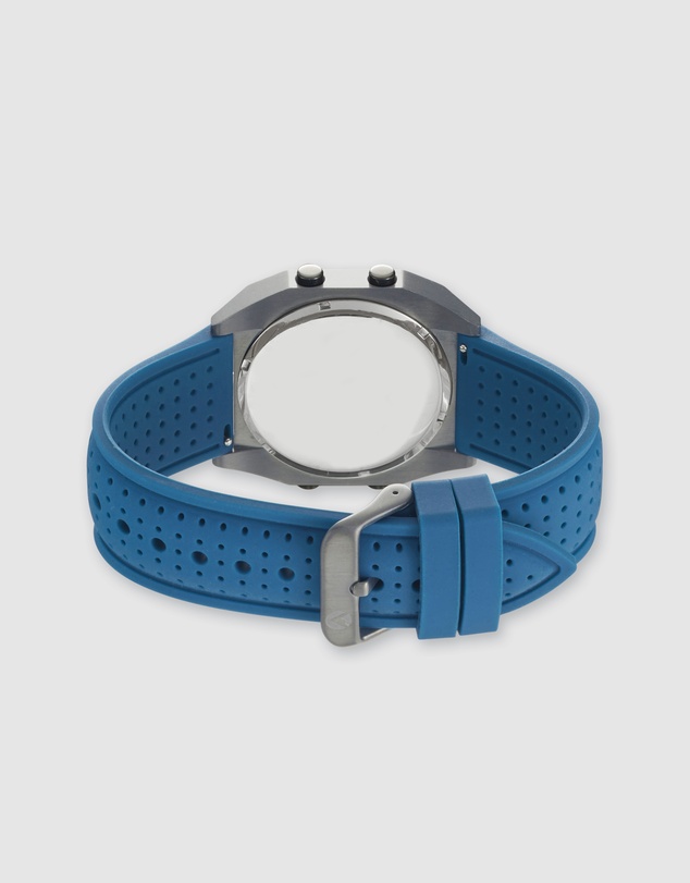 Maxum - Raglan Tide Watch – Gunmetal Case, Black Dial & Blue Silicone Strap