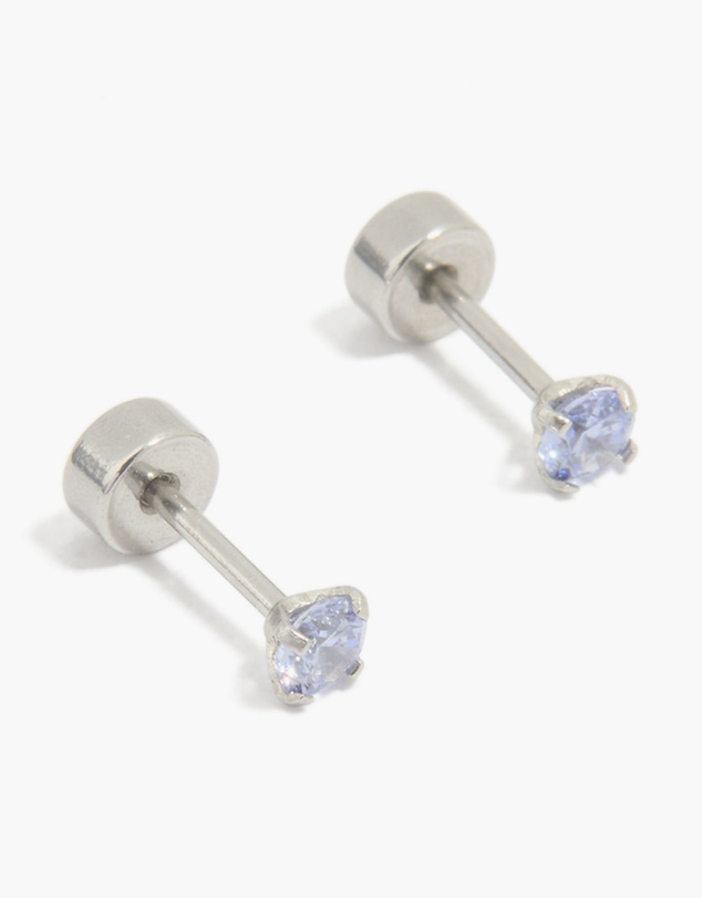 Lovisa - Kids Surgical Steel Cubic Zirconia Flat Back Earrings