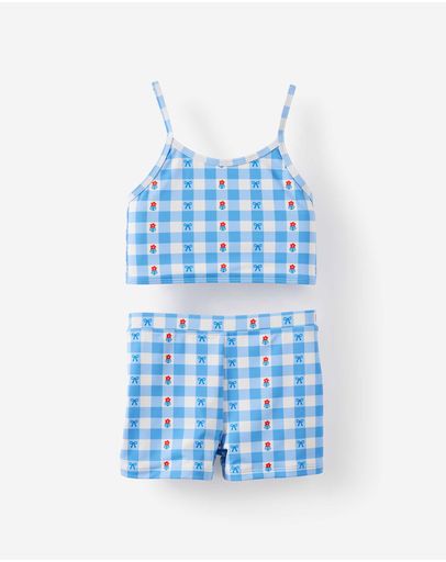 BLUE BONNETFLORAL GINGHAM