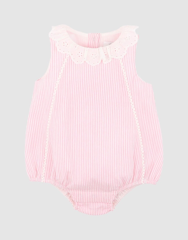 Bebe by Minihaha - Willa Stripe Lace Collar Bodysuit - Babies