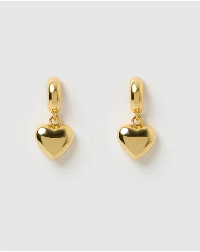 Izoa - Penny Heart Stud Earrings