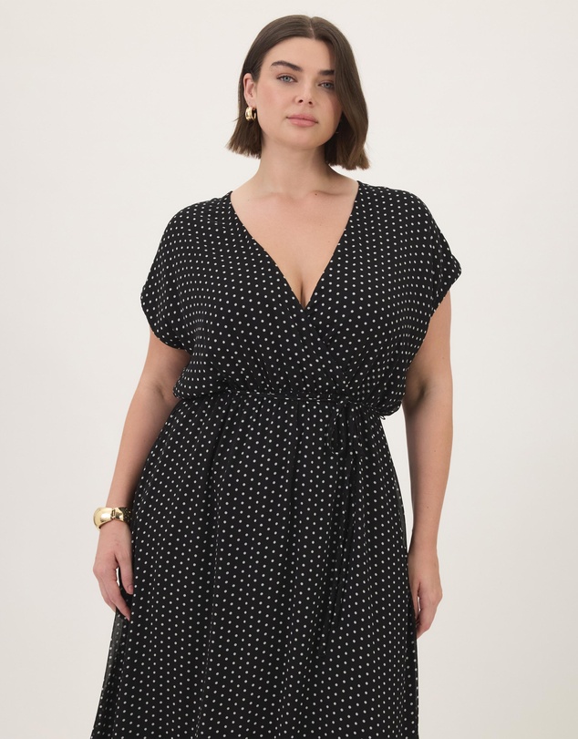 Atmos&Here Curvy - Amelia Extended Sleeve Maxi Printed Dress